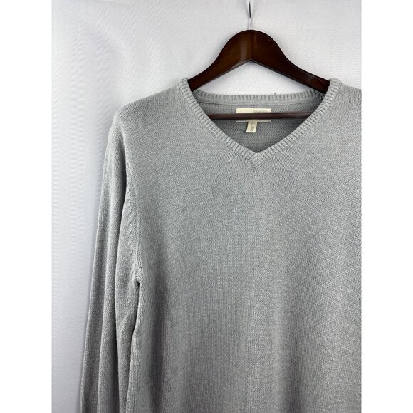 Men’s 1901 Large Light Grey V-Neck Sweater - Picture 2 of 5